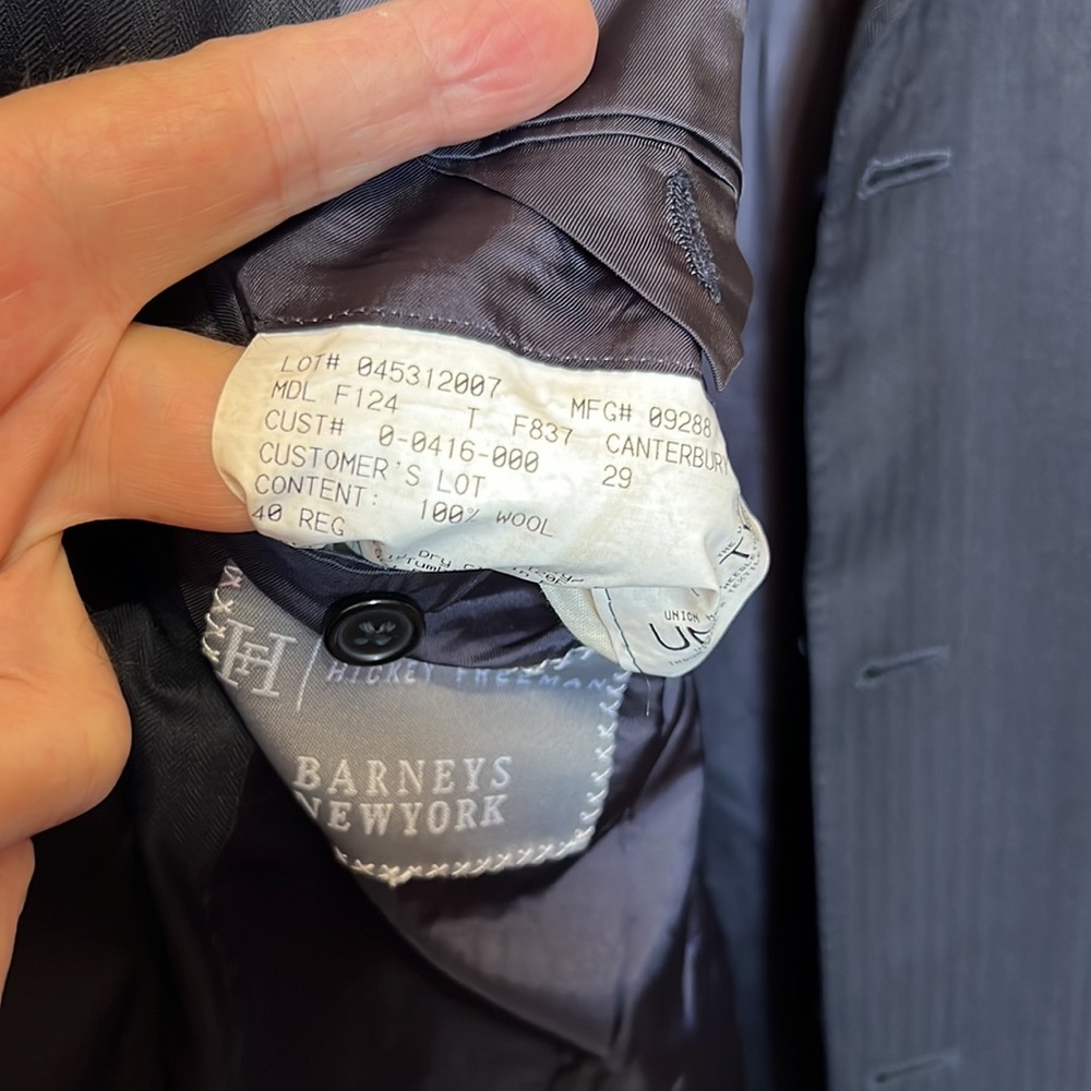 HICKEY FREEMAN Blazer/ suit jacket dark grey with pattern ( photo) excellent - Picture 12 of 13